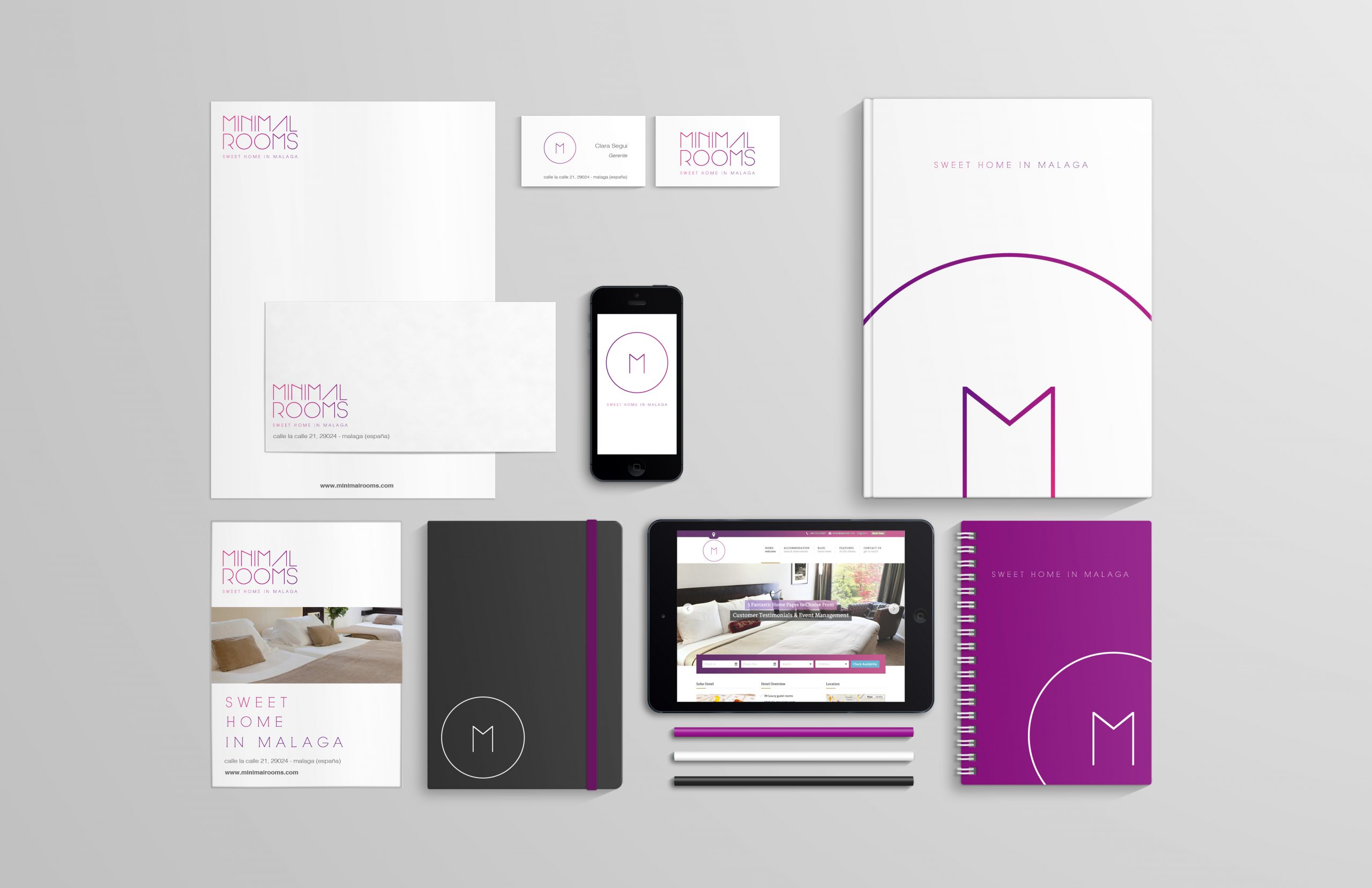 A free stationary branding mock up created by Santiago Moreno.