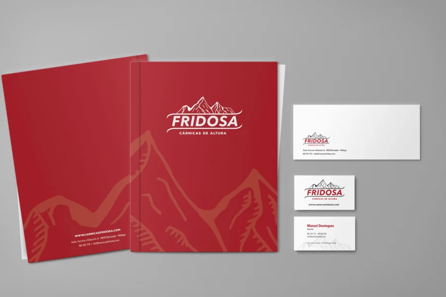 Fridosa, papelería, identidad corporativa