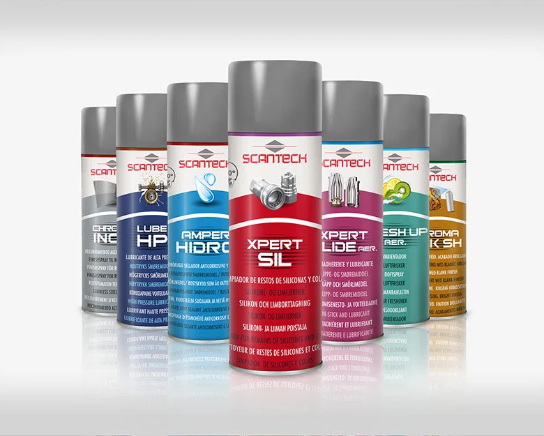 Gama de aerosoles Scantech, packaging